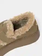 Хаки зимние лоферы / Женские угги