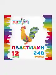 Пластилин для школы ClipStudio, 12 цветов 240 грамм
