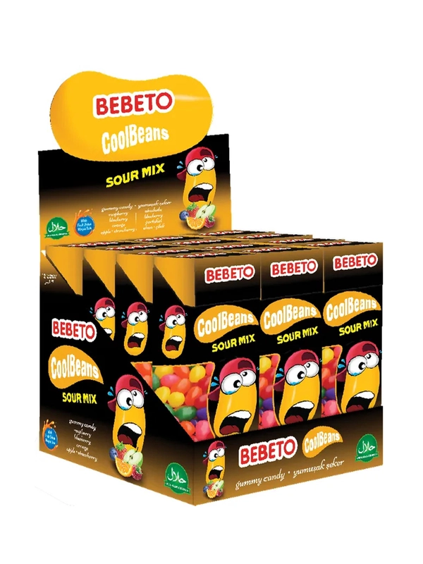 Мармелад жевательный Bebeto Cool Beans Sour mix в сахарной глазури, 30г, (Турция)