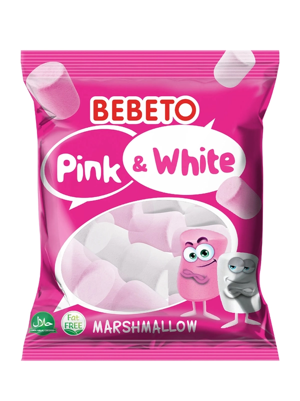 Суфле-маршмеллоу Bebeto Pink&White вкус ванили и клубники, 135г, (Турция)