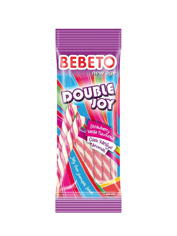 Мармелад жевательный Bebeto Double Joy вкус клубники и ванили, 75г, (Турция)