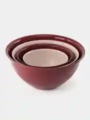 Бордовый миски-салатницы 1-5 л, набор 4 шт