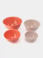 Коралловый миски-салатницы 1-5 л, набор 4 шт