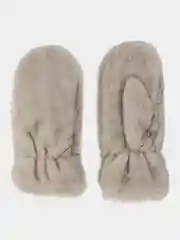 Серый меланж женские теплые варежки с мехом