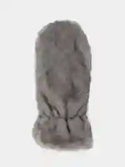 Серый женские теплые варежки с мехом