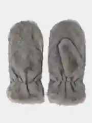 Серый женские теплые варежки с мехом