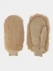 Коричневый женские теплые варежки с мехом