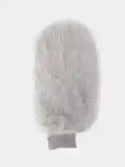 Серый женские теплые варежки с мехом
