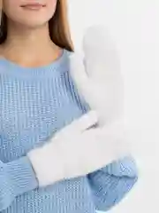 Белый варежки женские с мехом, шерстяные, зимние, с меховым подкладом, утепленные