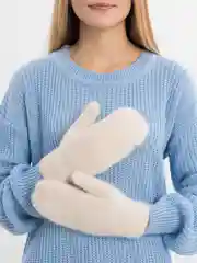 Молочный варежки женские с мехом, шерстяные, зимние, с меховым подкладом, утепленные