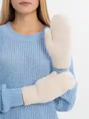 Молочный варежки женские с мехом, шерстяные, зимние, с меховым подкладом, утепленные