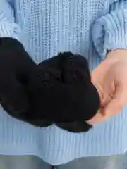 Тёмно-серый варежки женские с мехом, шерстяные, зимние, с меховым подкладом, утепленные