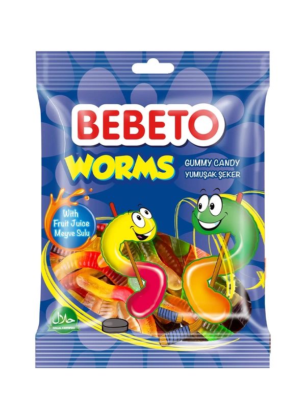 Мармелад жевательный Bebeto Oily Worms, 70г (Турция)