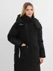 Черный женский пуховик зимний