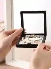 Черный подарочная коробка для украшений, коробка с пленкой 1 шт