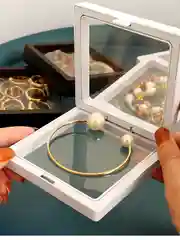 Белый подарочная коробка для украшений, коробка с пленкой 1 шт