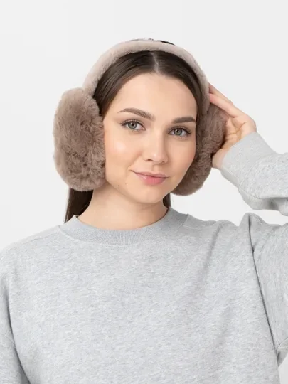 Белый наушники утепленные, зимние, теплые