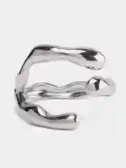 Серый меланж женское кольцо из стали