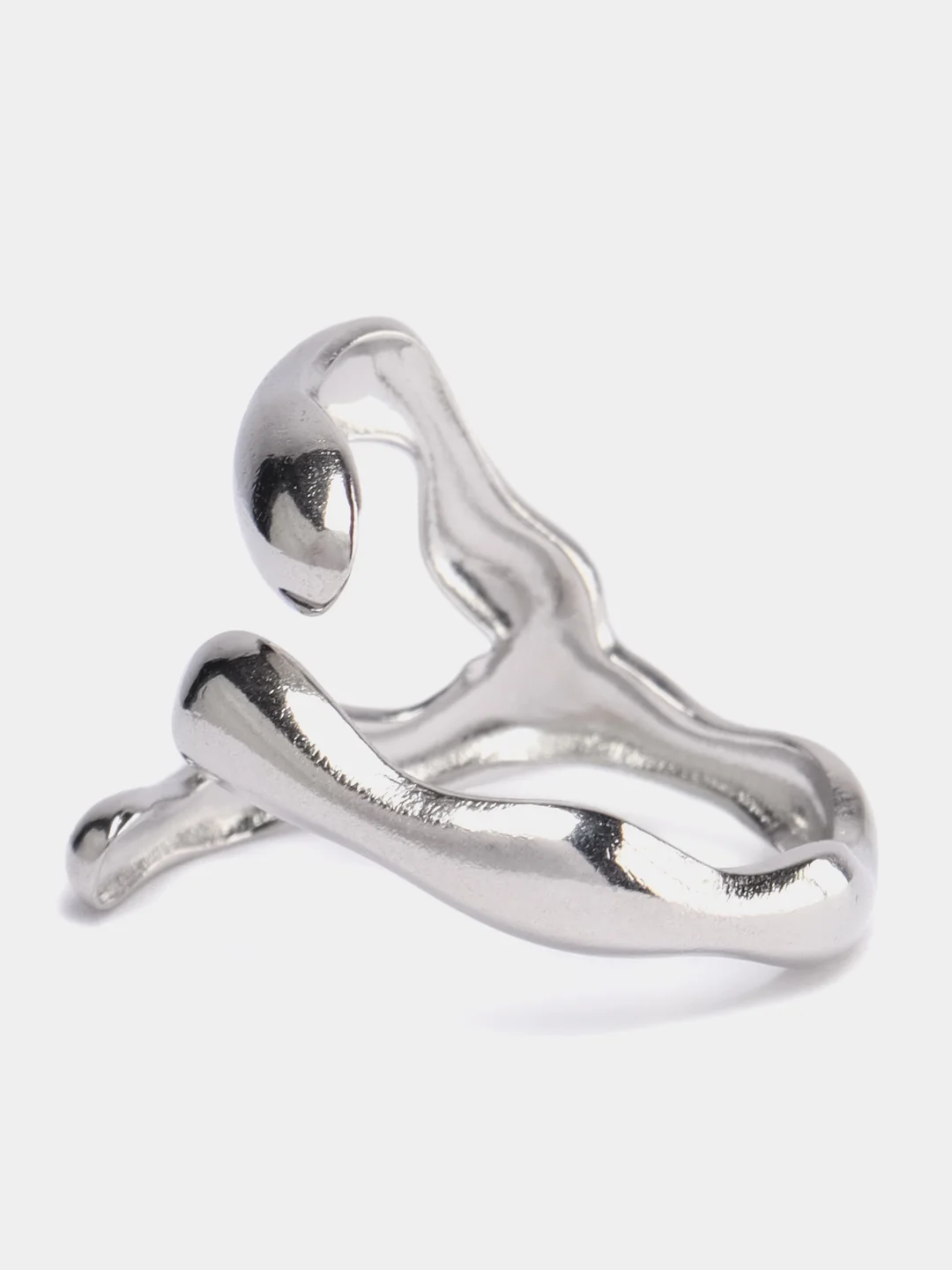 Серый меланж женское кольцо из стали