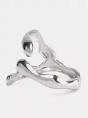 Серый меланж женское кольцо из стали
