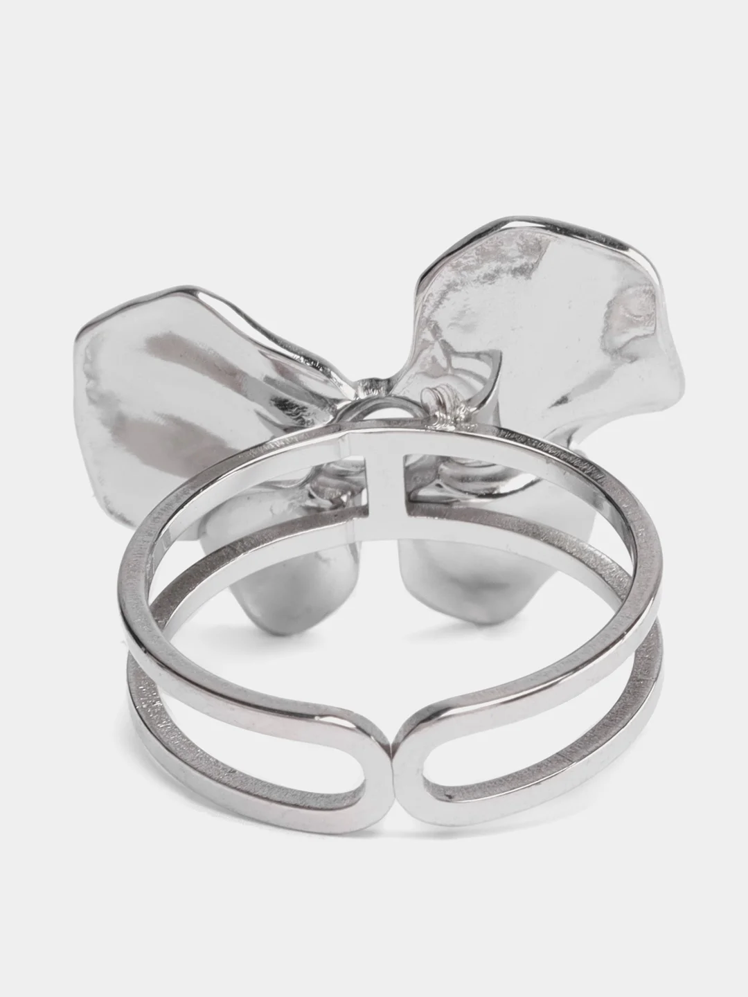 Серебряный женское кольцо из стали