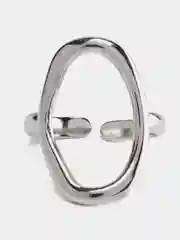 Серый металлик женское кольцо из стали