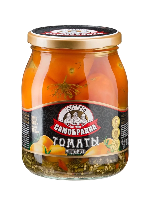 Томаты Скатерть-самобранка желтые маринованные 680г