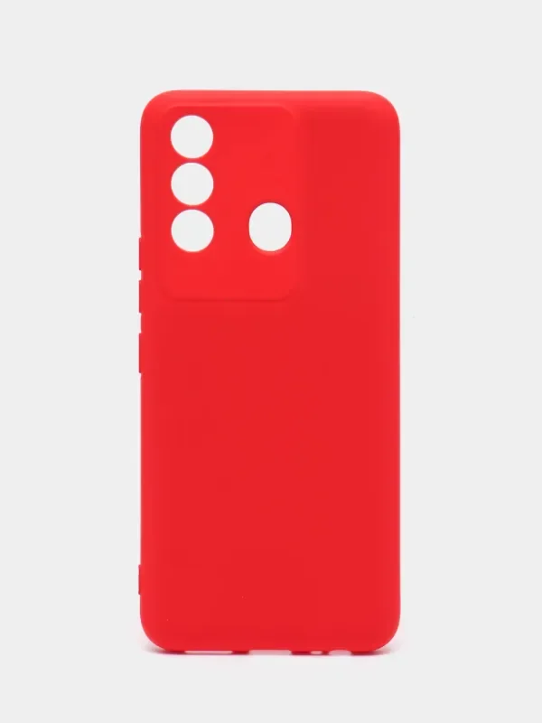 Красный чехол для Itel Vision 3 Plus (Ител Вижен 3 Плюс), с мягкой подкладкой