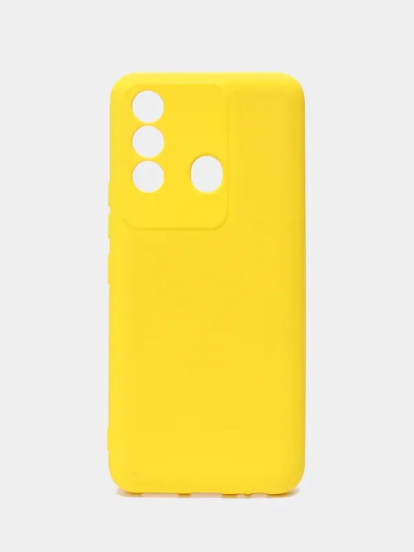 Желтый чехол для Itel Vision 3 Plus (Ител Вижен 3 Плюс), с мягкой подкладкой