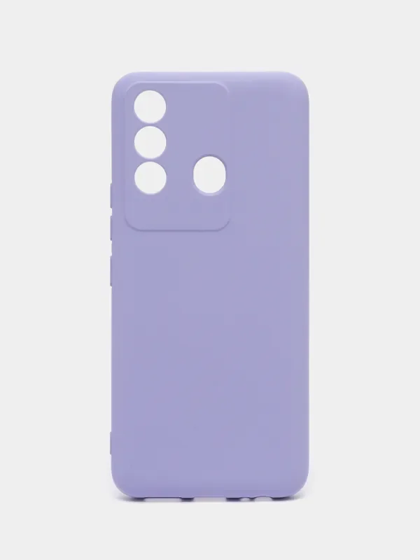 Сиреневый чехол для Itel Vision 3 Plus (Ител Вижен 3 Плюс), с мягкой подкладкой