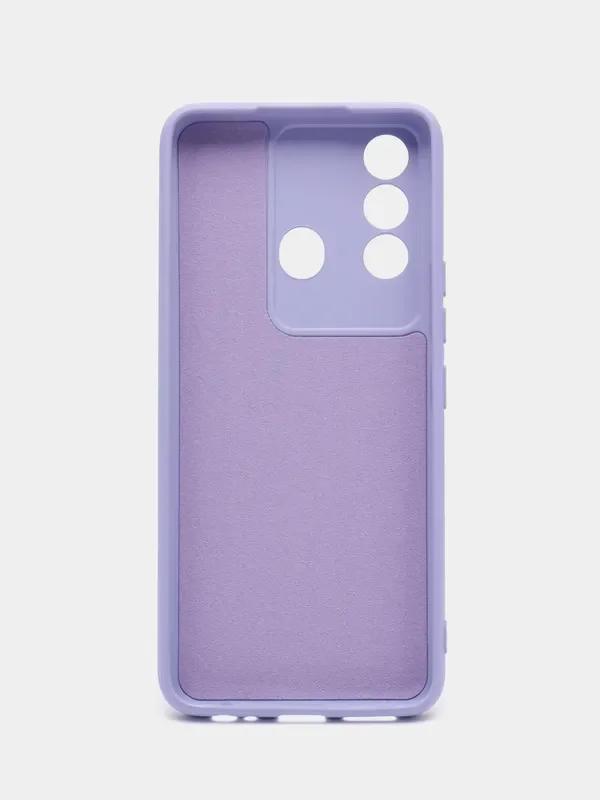 Сиреневый чехол для Itel Vision 3 Plus (Ител Вижен 3 Плюс), с мягкой подкладкой