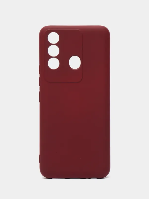 Бордовый чехол для Itel Vision 3 Plus (Ител Вижен 3 Плюс), с мягкой подкладкой