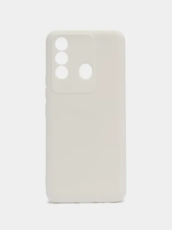 Белый чехол для Itel Vision 3 Plus (Ител Вижен 3 Плюс), с мягкой подкладкой