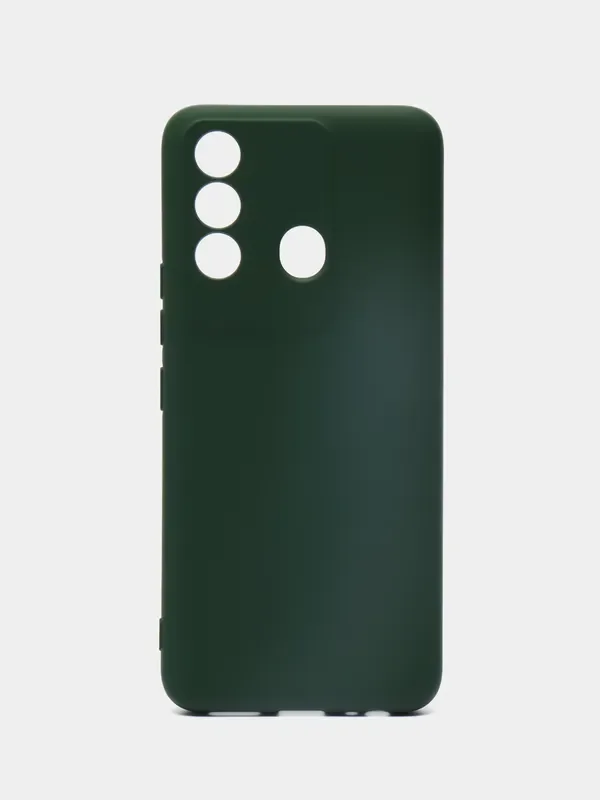 Тёмно-зелёный чехол для Itel Vision 3 Plus (Ител Вижен 3 Плюс), с мягкой подкладкой