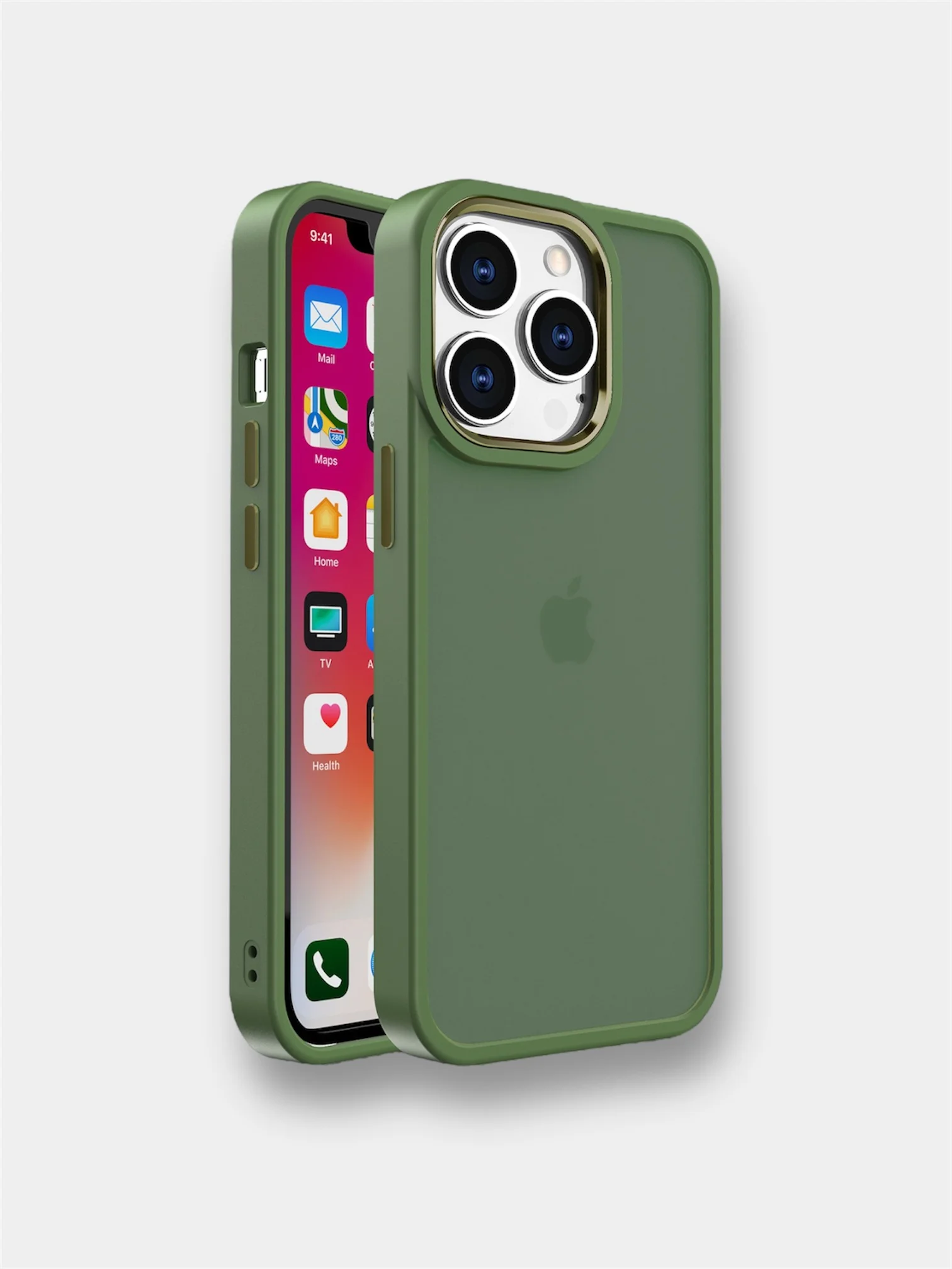 Лесной зеленый чехол для iPhone 15 Pro, 15 Pro Max, 13, 14 Pro, 16 Pro, 16 Pro max накладка для айфона