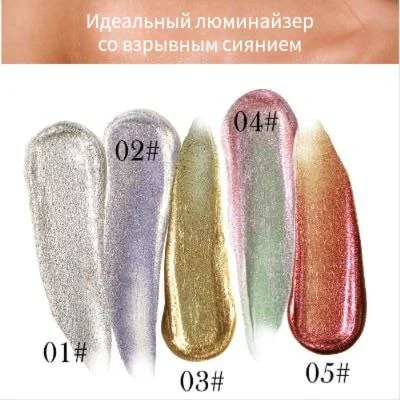 Жидкий хайлайтер для макияжа лица и декольте, бронзатор в тюбике, блеск для лица, шиммер