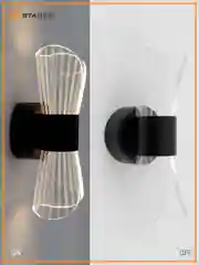 Черный управляемый светодиодный светильник настенный , бра Estares DIO 12W 2Y-ON/OFF