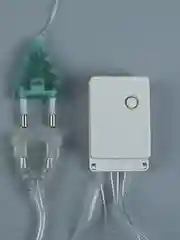Синий гирлянда Бахрома 2.4*0.9 м с насадками Снежинки, 150 LED, свечение мульти, 8 режимов