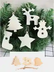 Деревянные елочные игрушки, набор "Новый год"