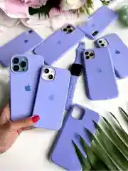 Аметистовый чехол Silicone Case Premium для iPhone (Айфон) 11, 13, 14, 15, Pro, Max, с закрытым низом