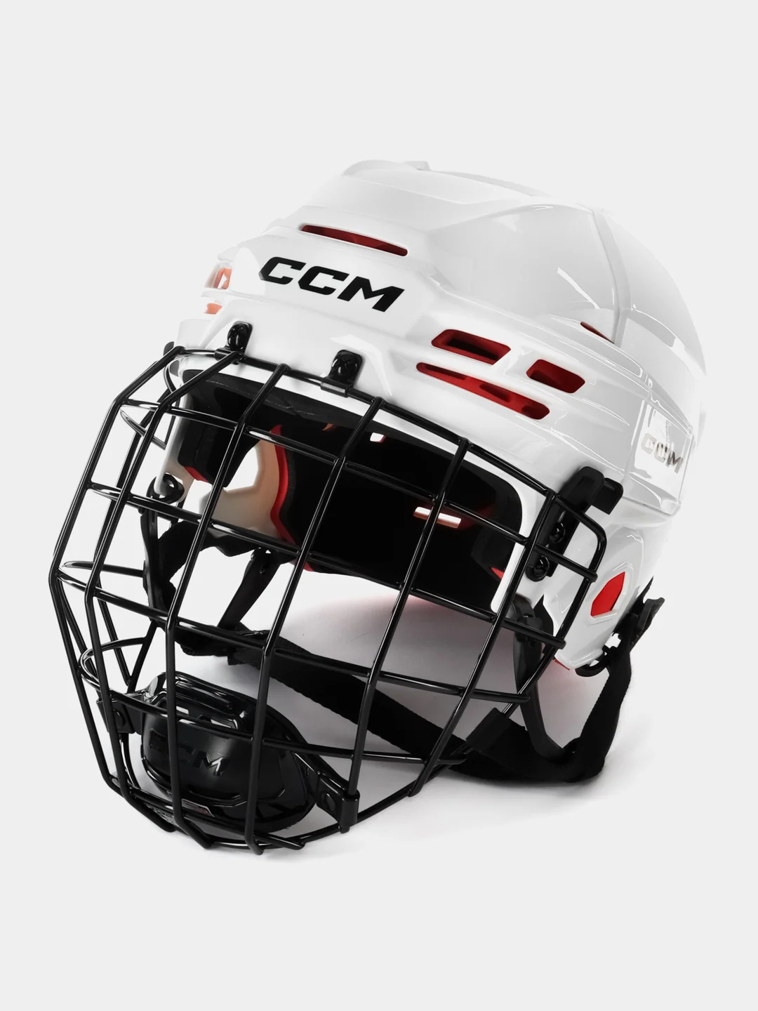 Белый шлем хоккейный с маской CCM TACKS 70 SR