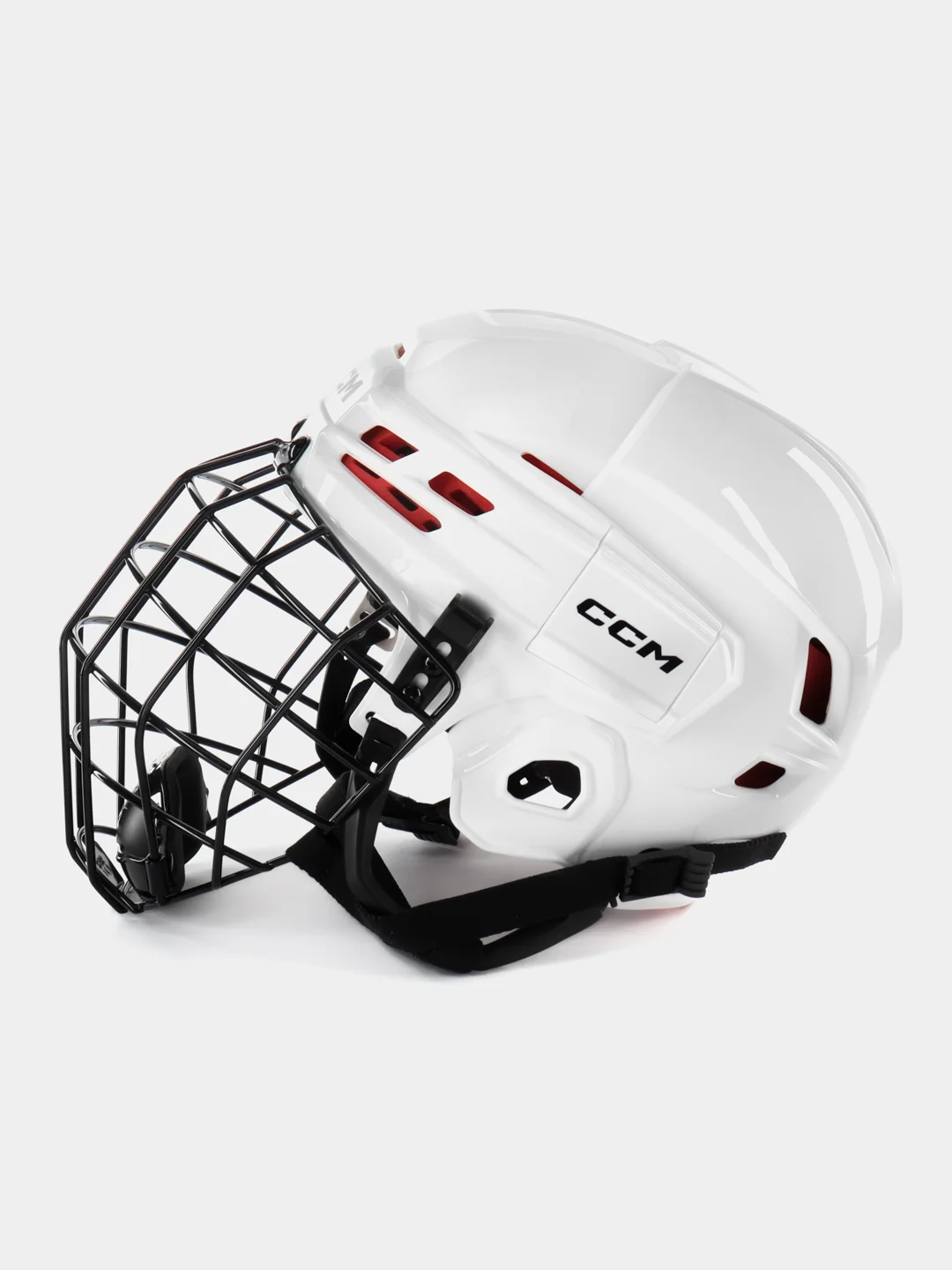 Белый шлем хоккейный с маской CCM TACKS 70 SR