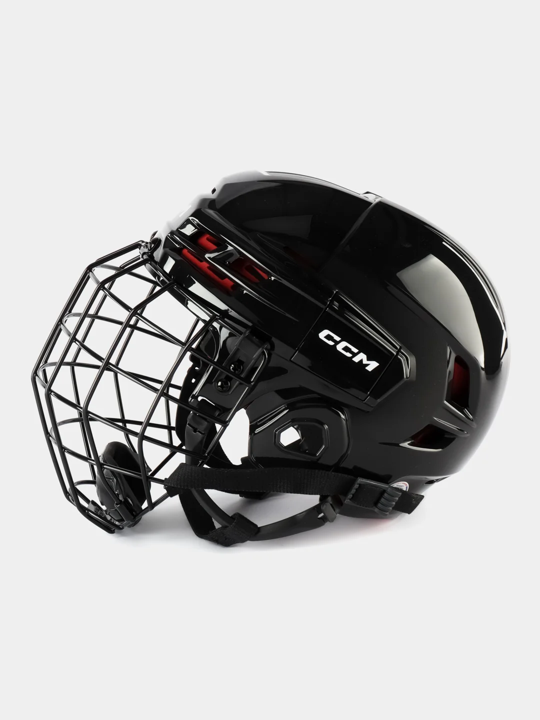 Черный шлем хоккейный с маской CCM TACKS 70 SR