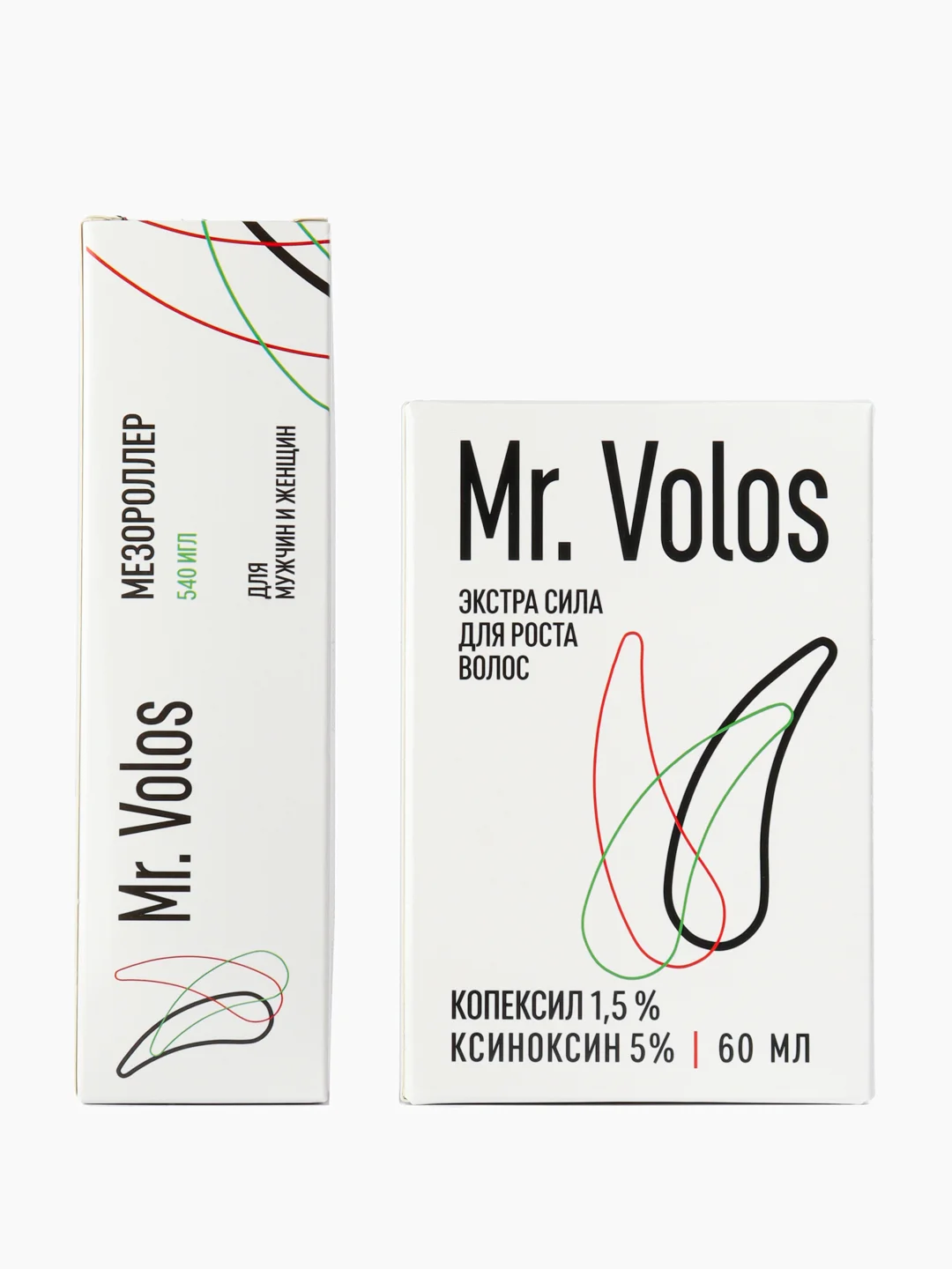 Набор для роста волос и бороды Mr. Volos Ксиноксин 5% + Мезороллер 1,5 мм