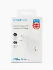 Белый сетевое зарядное устройство BOROFONE BA73A, два выхода USB-C 35W, PD, QC3.0, PPS, AFC, FCP