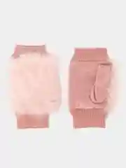 Розовый женские перчатки митенки с мехом