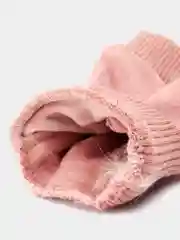 Розовый женские перчатки митенки с мехом