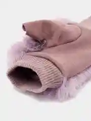 Сиреневый женские перчатки митенки с мехом