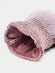 Сиреневый женские перчатки митенки с мехом
