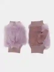 Сиреневый женские перчатки митенки с мехом